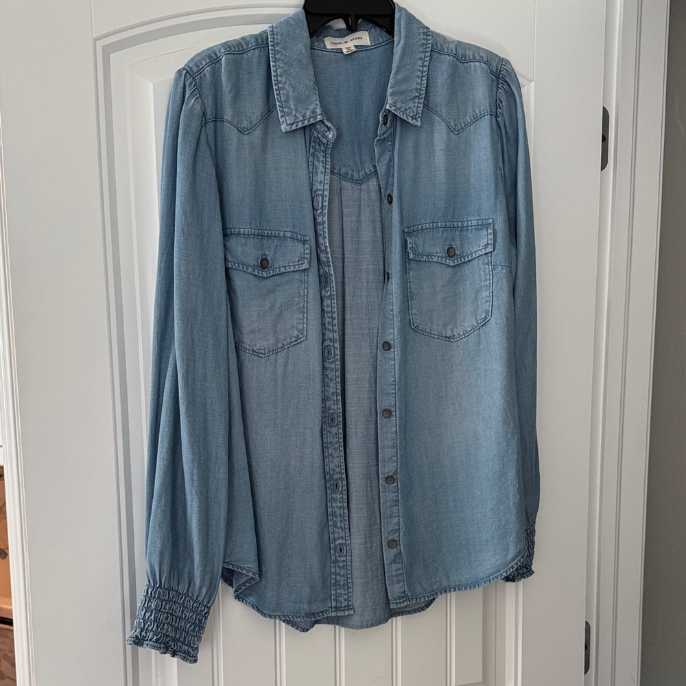 Cloth and Stone Light Blue Denim Button-Up Shirt